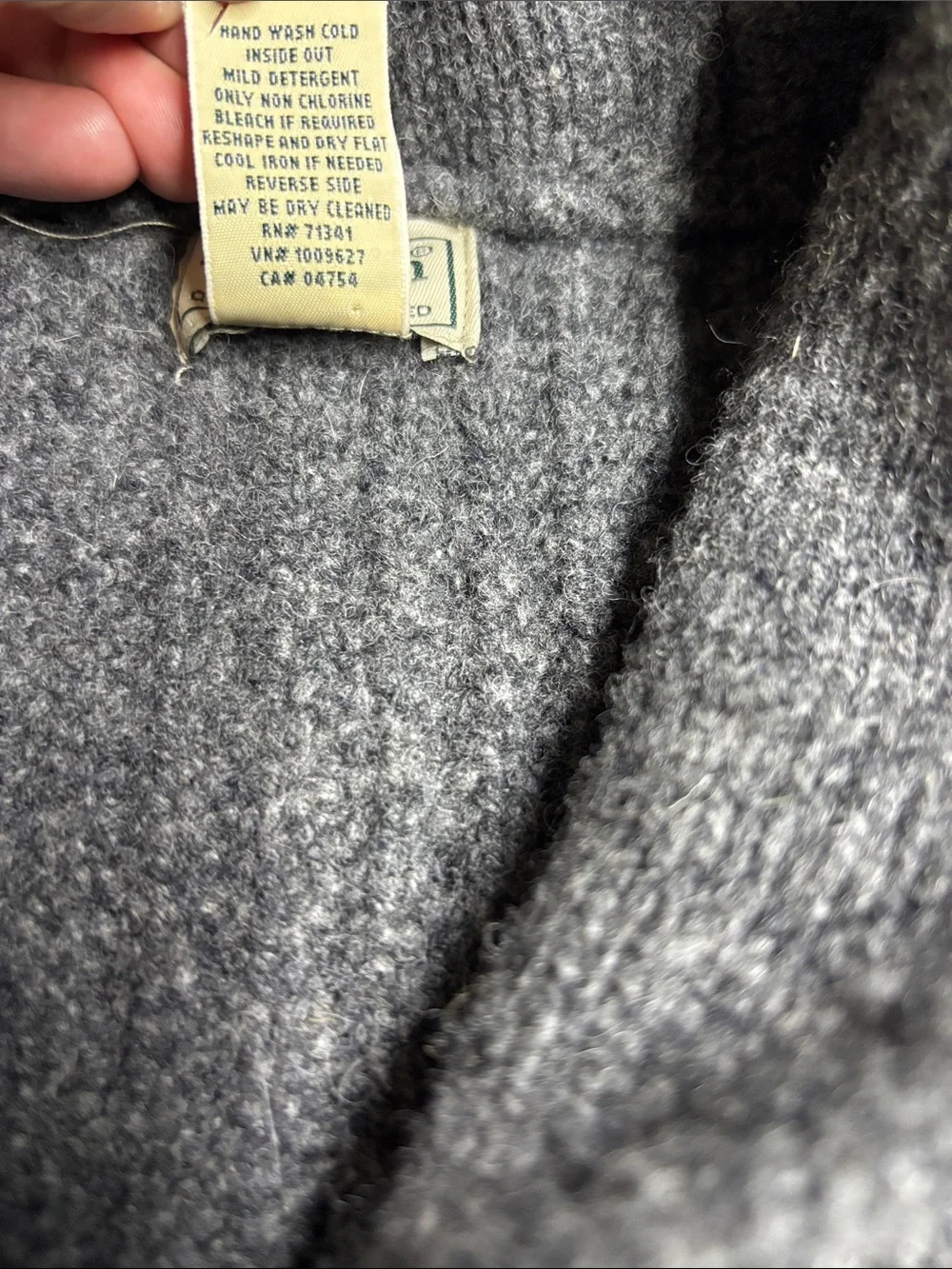 L.L. Bean Charcoal Gray Ribbed Shawl-Collar Cardigan